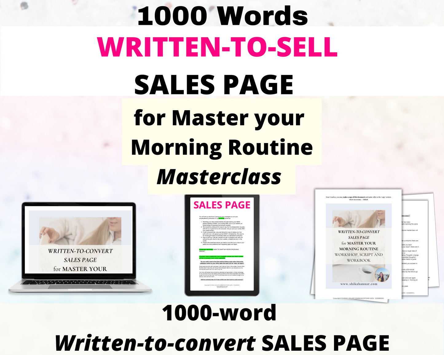 High-Converting Sales Page for Master your Morning Routine masterclass