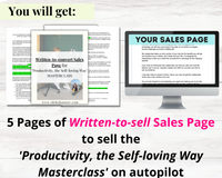 High-converting Sales Page for 'Productivity, the Self-loving Way' masterclass