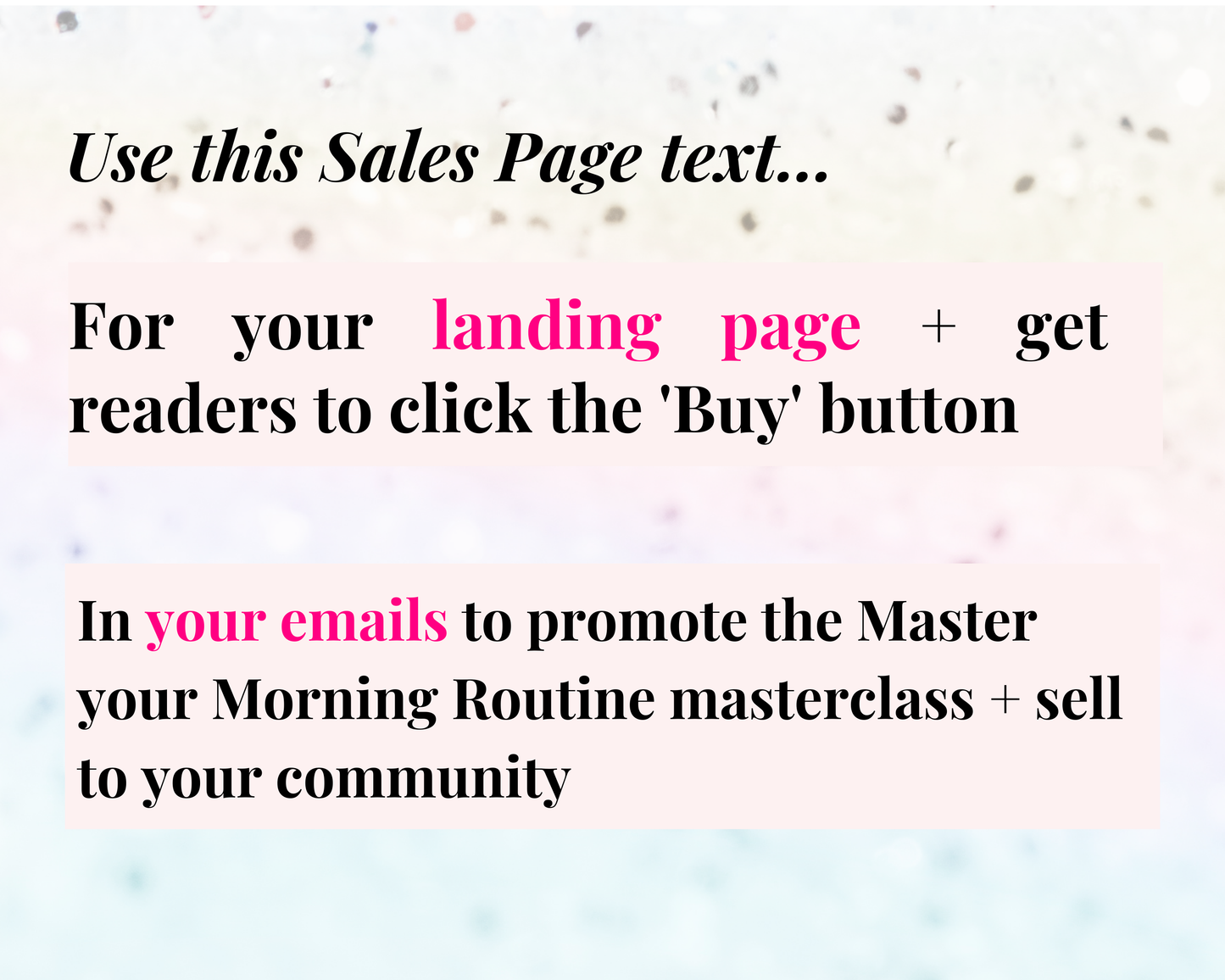 High-Converting Sales Page for Master your Morning Routine masterclass