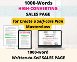 High-converting Sales Page for 'Create a Self-Care Plan' Masterclass