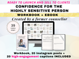 Done-for-you 'Confidence for the Highly Sensitive Person' Workbook (20 marketing Instagram captions included)