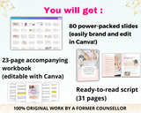 Done-for-you Vision Board workshop, script and workbook (written by a former counsellor)