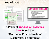 High-converting Sales Page for 'Overcome Procrastination' Masterclass