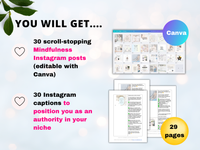 30 Mindfulness done-for-you Instagram posts and captions (authority-building)