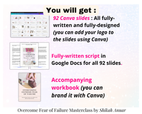 Done-for-you 'Overcome Fear of Failure' Masterclass, Workbook and Script (ready to launch and sell)
