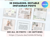 30 Mindfulness done-for-you Instagram posts and captions (authority-building)