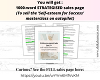 Sales Copywriting for 'Self-Esteem for Success' Masterclass (written-to-convert sales page, email funnel and lead magnet included)