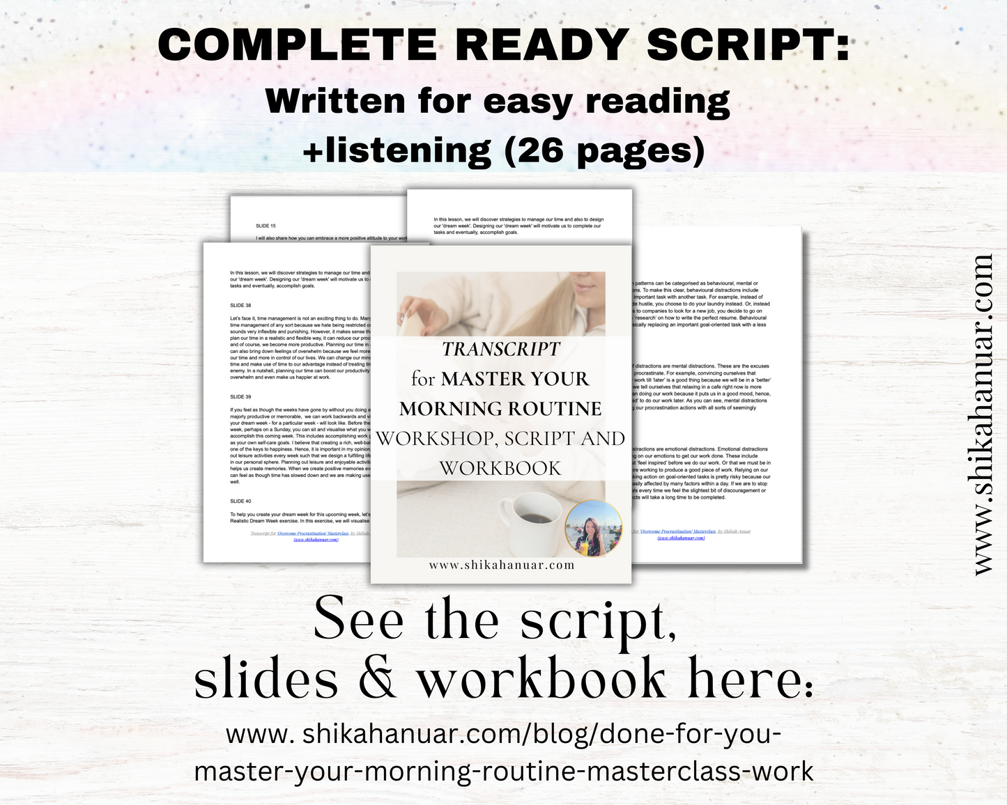 Done-for-you Master your Morning Routine Workshop, Workbook and Script