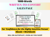 High-converting sales page for 'Confidence Guide for the Highly Sensitive Person' Workbook