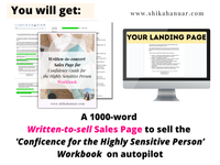 High-converting sales page for 'Confidence Guide for the Highly Sensitive Person' Workbook