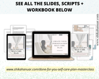 Done-for-you 'Create a Self-Care Plan' Masterclass, Script and Workbook (ready to launch and sell)