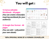 Done-for-you 'Create a Powerful Vision Board' Guided Workbook (in Google Doc and Canva formats)