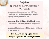 14-Day Self Care Challenge + Workbook (ready to sell or use as powerful lead magnet)