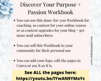 Discover Your Life Purpose & Passion Workbook (ready to sell or use with clients)