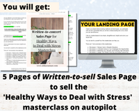 High-Converting Sales Page for 'Healthy Ways to Deal with Stress' Masterclass