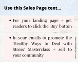 High-Converting Sales Page for 'Healthy Ways to Deal with Stress' Masterclass