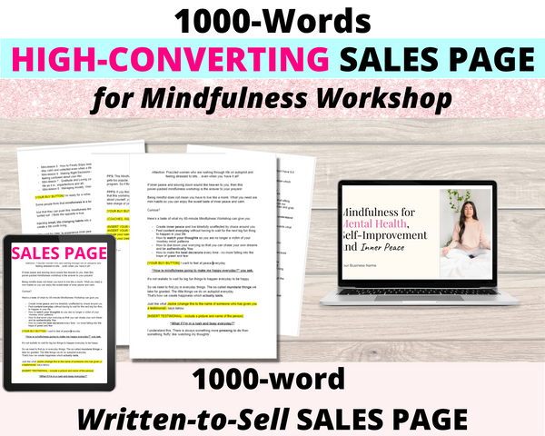 High-Converting Sales Page for Mindfulness Workshop