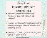 Positive Mindset Worksheet