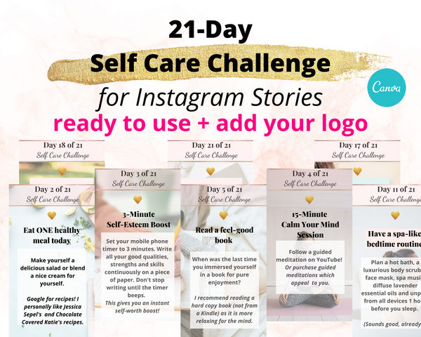 21-Day Self Care Challenge for Insta Stories