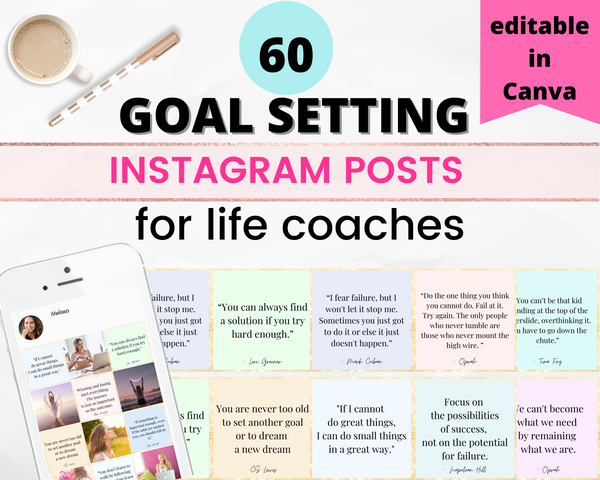 60 Goal-Setting Instagram Posts (for life coaches)