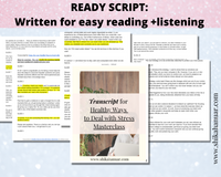 Done-for-you 'Healthy Ways to Deal with Stress' Masterclass, Script & Workbook