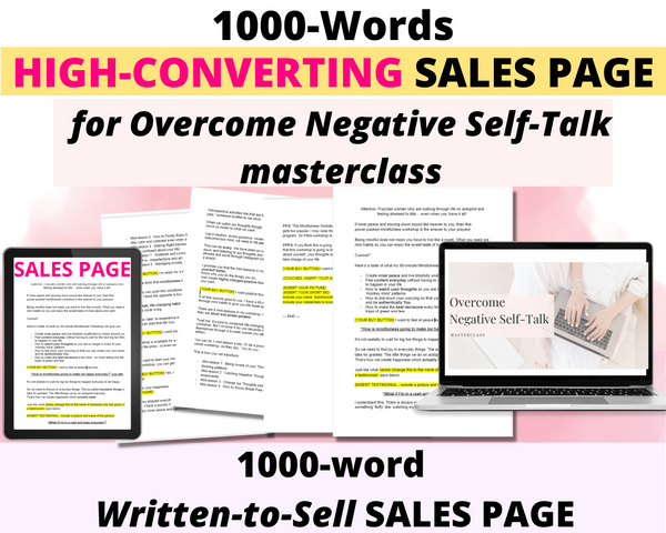High-Converting Sales Page for Overcome Negative Self Talk masterclass